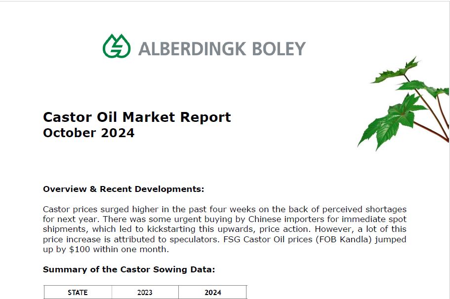 Castor Oil Market Report Oct 24